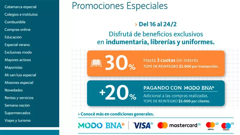 Escuelas, útiles escolares, Banco Nación