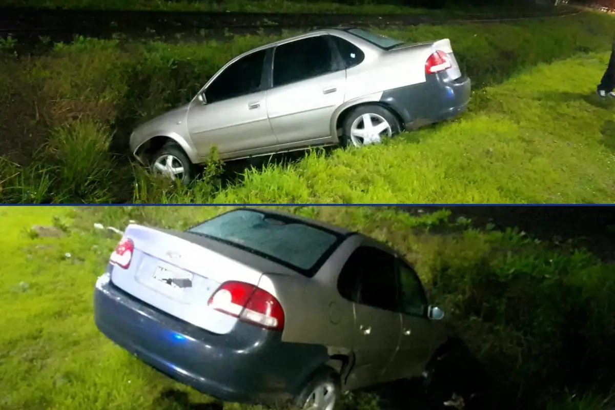 Un auto cayó en una zanja junto a las vías en el acceso sur de Concordia - Diario El Enfoque