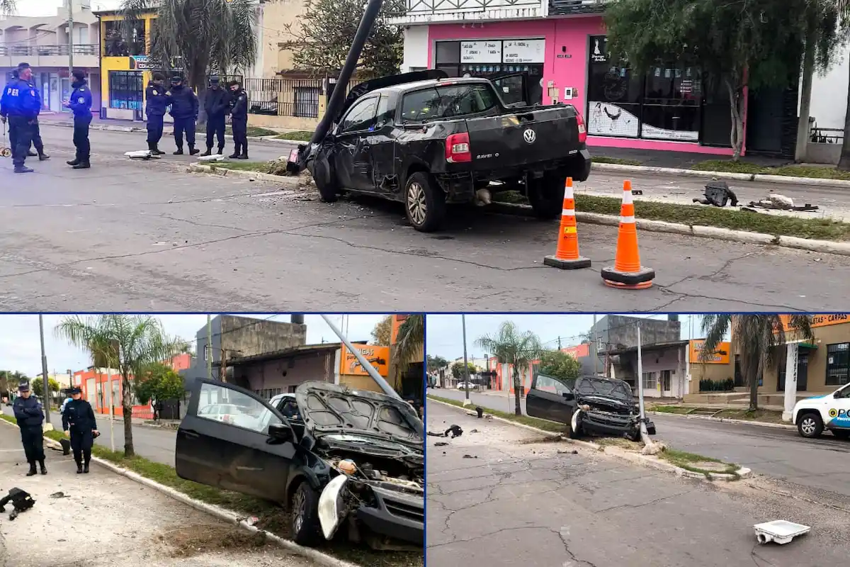 Choque contra un poste en San Lorenzo dos hospitalizados - Diario El Enfoque Concordia