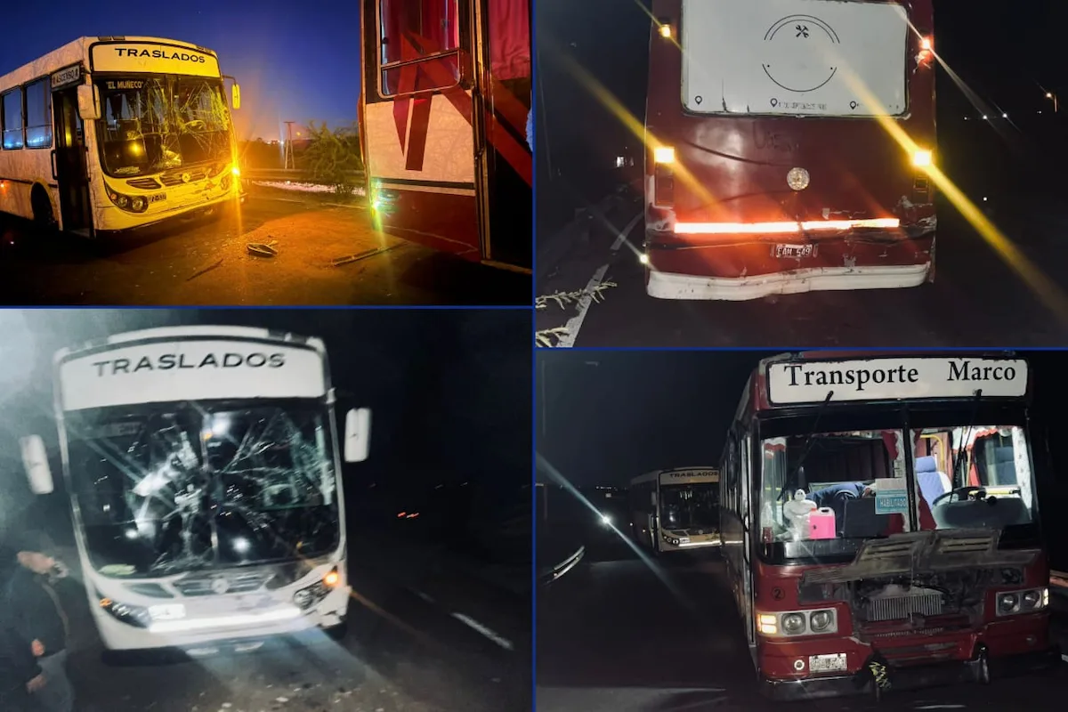 Choque entre dos colectivos en Ruta 14 y Ruta 4 - Diario El Enfoque Concordia