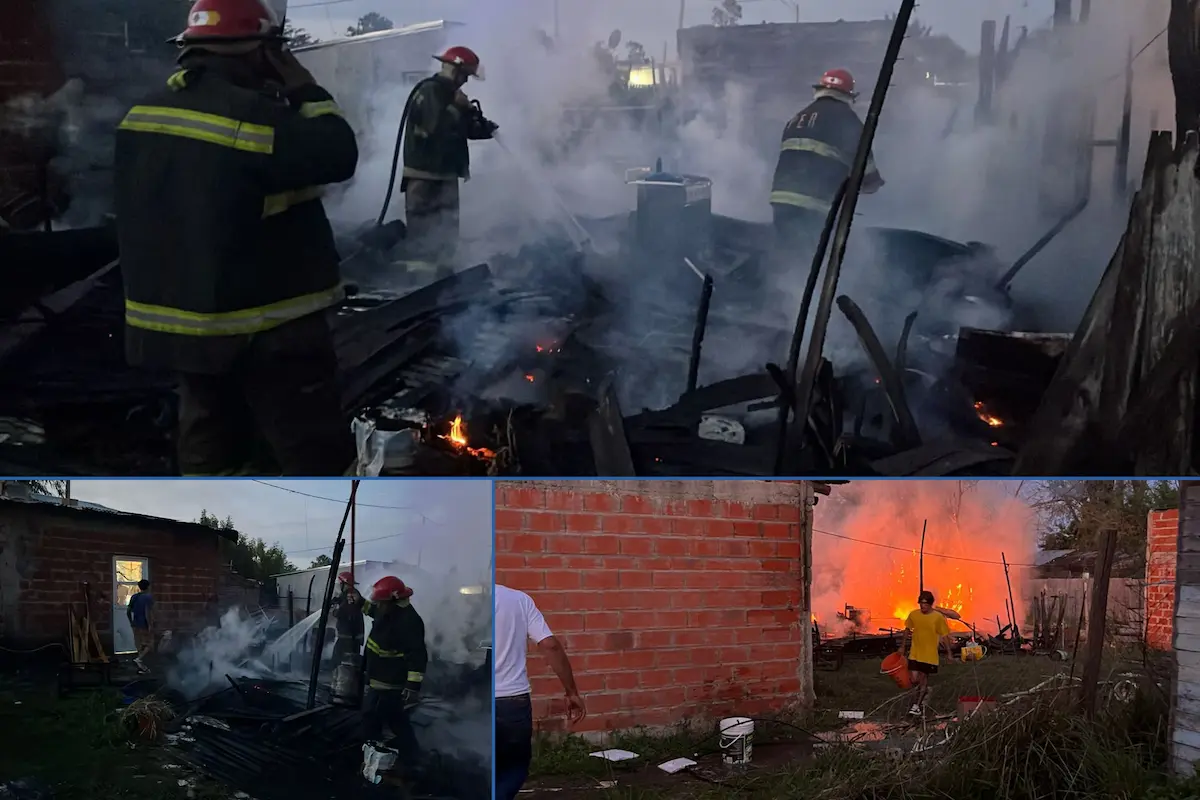 Incendio en una vivienda de madera en Concordia - Diario El Enfoque
