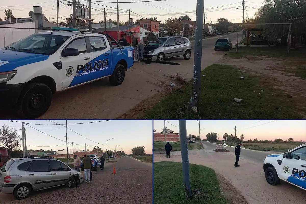 Un automovilista chocó contra una columna tras intentar esquivar un montículo de tierra en calle Yuquerí