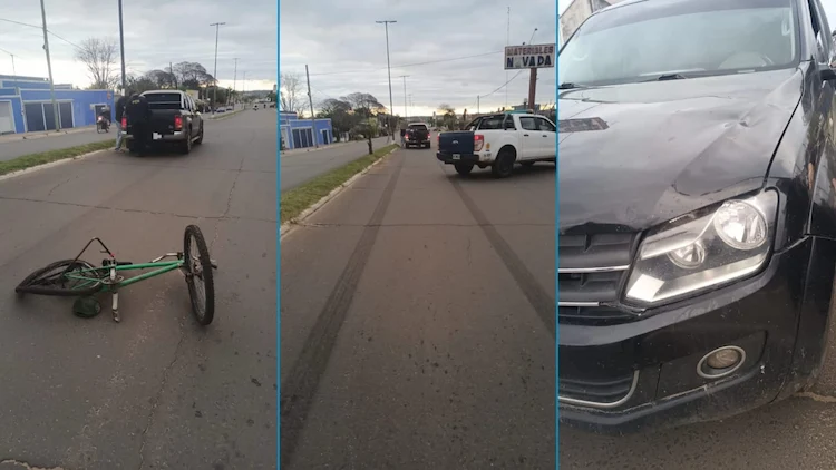 accidente camioneta-bicicleta