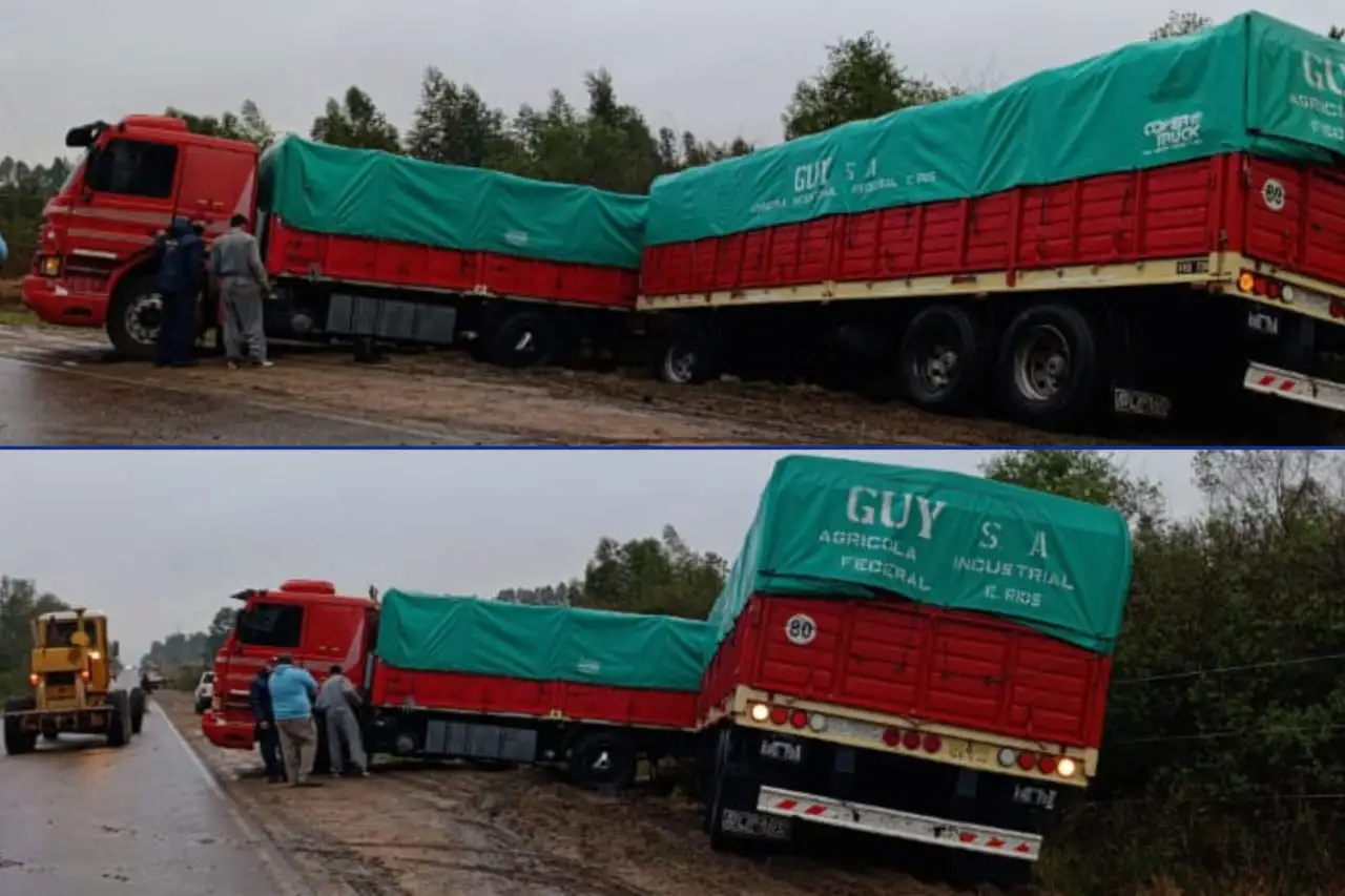 Un camión despistó en la Ruta Provincial 4 - Diario El Enfoque Concordia