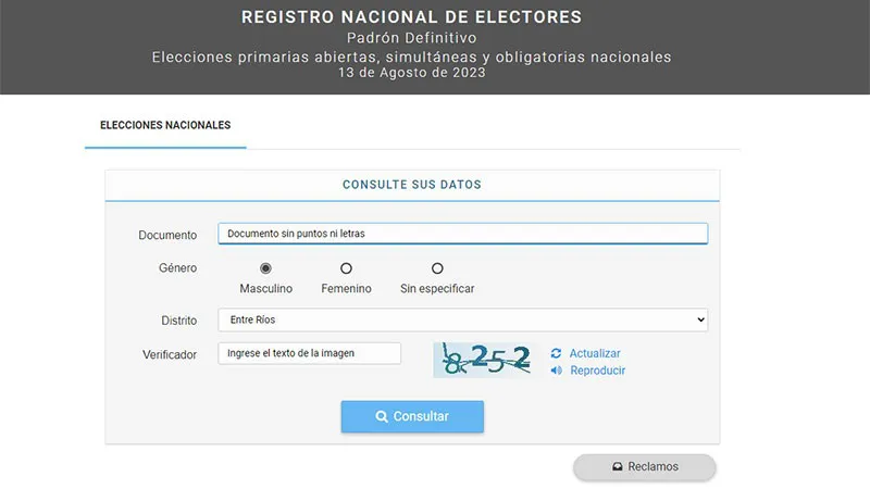 padrón, elecciones
