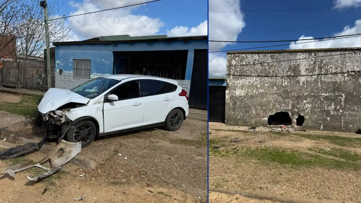 Perdió el control y terminó contra el CDI Santa Rita en barrio Sapito - Diario El Enfoque Concordia