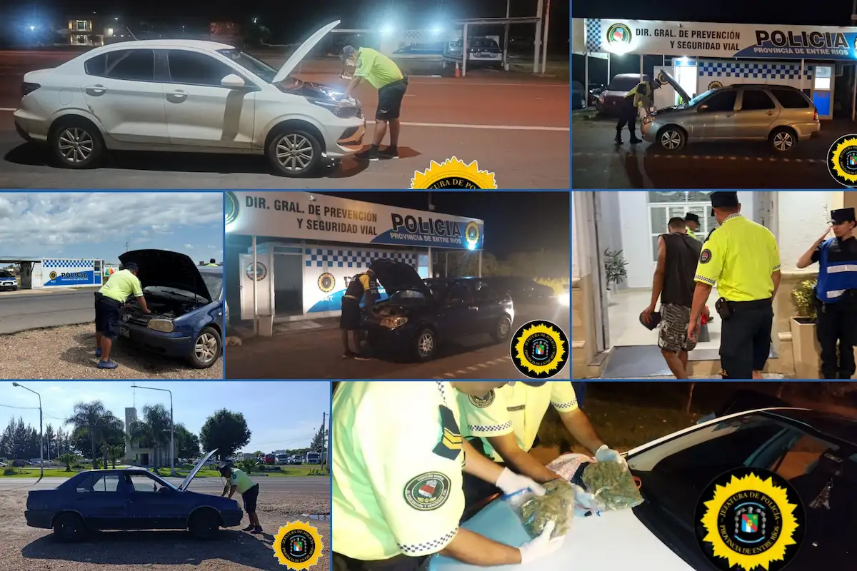 Controles viales secuestros de drogas, vehículos robados y más de 2.700 test de alcoholemia en Entre Ríos - Diario El Enfoque