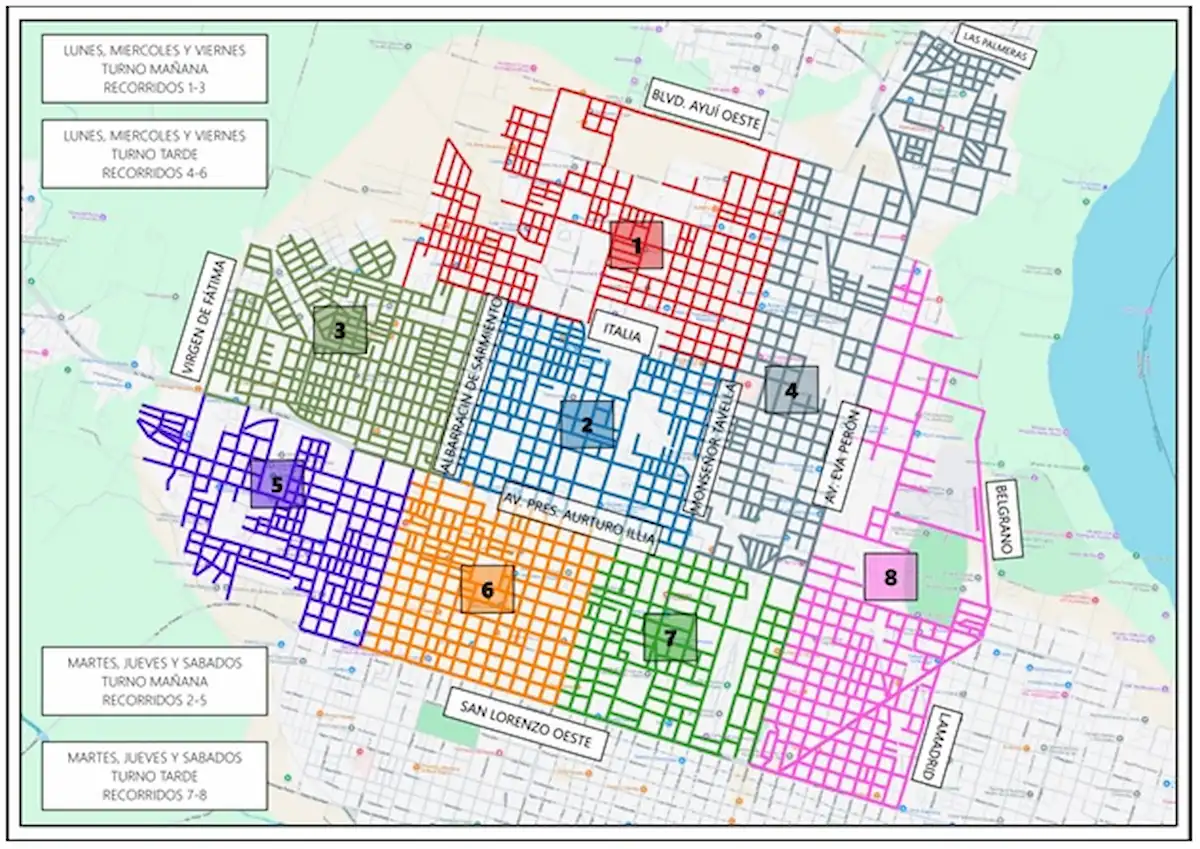 Zonas recolección de residuos Concordia - Diario El Enfoque