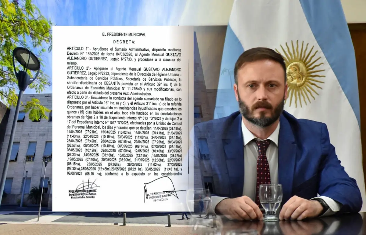 Cesantía de un empleado municipal - Azcue - Diario El Enfoque Concordia