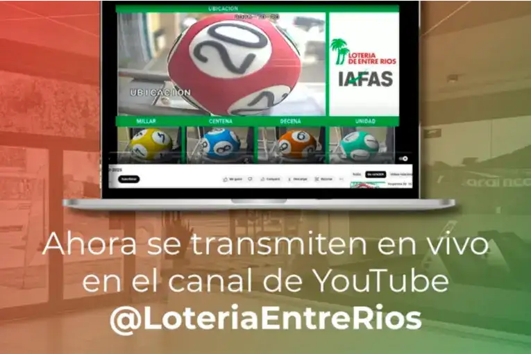 IAFAS lanzó un nuevo canal de YouTube para transmitir los sorteos de la Lotería de Entre Ríos - Diario El Enfoque