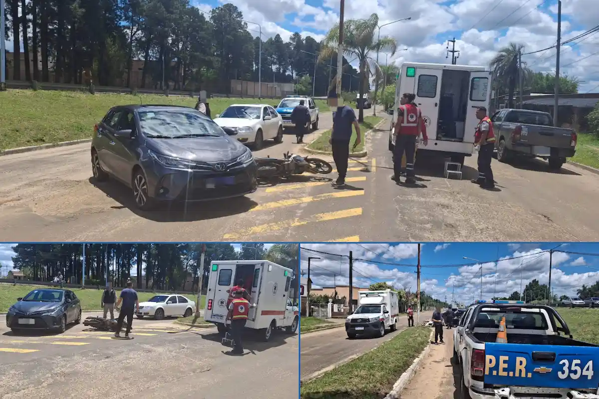 Siniestro vial en la colectora  Presidente Perón, en Villa Adela, Concordia