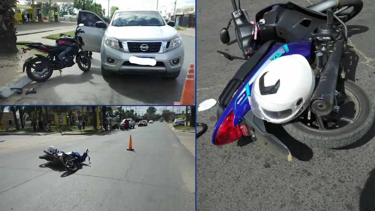 Choque entre dos motos en Concordia - una salió despedida y terminó contra una camioneta - Diario El Enfoque