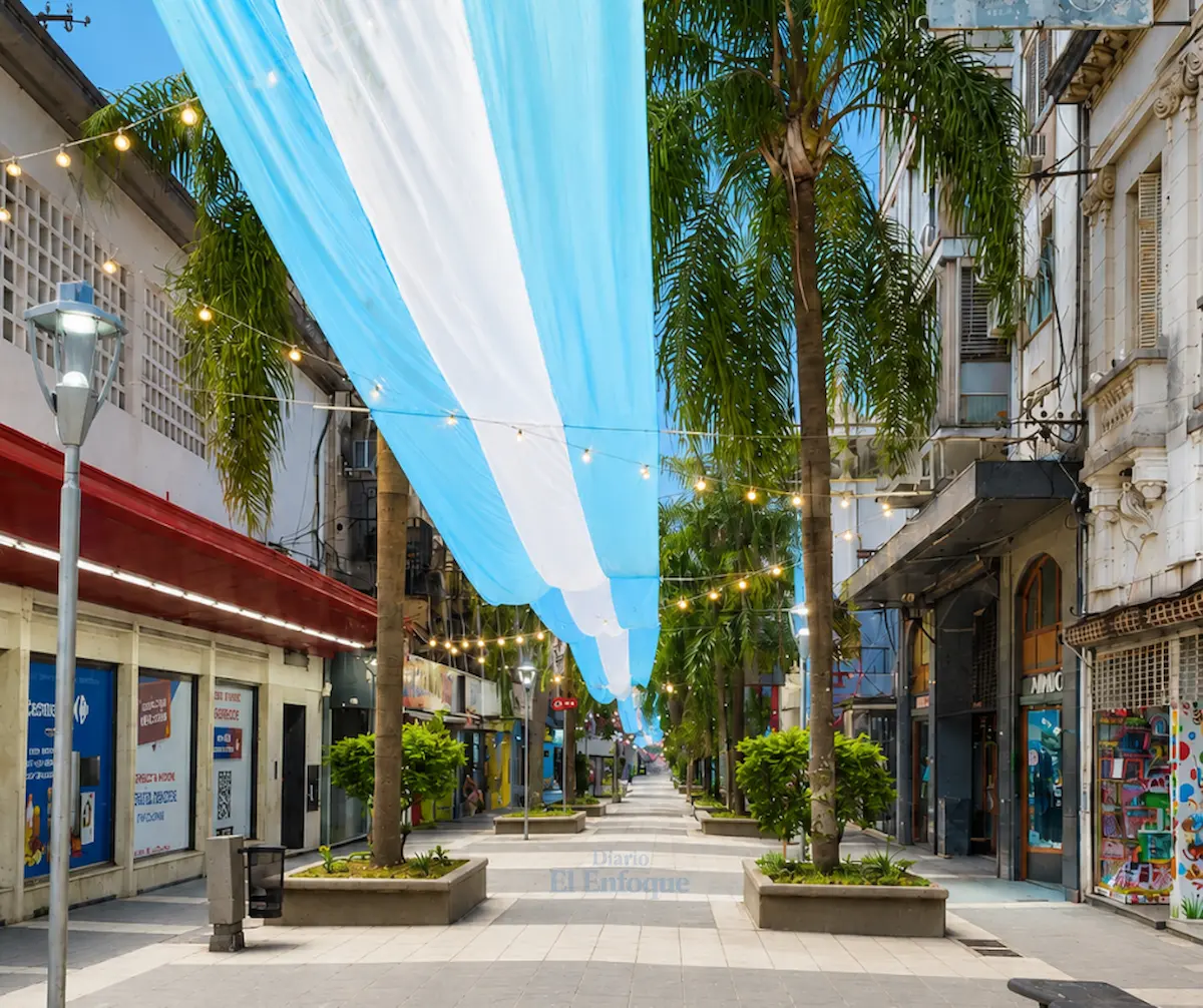 Peatonal y bandera argentina - diario el enfoque concordia