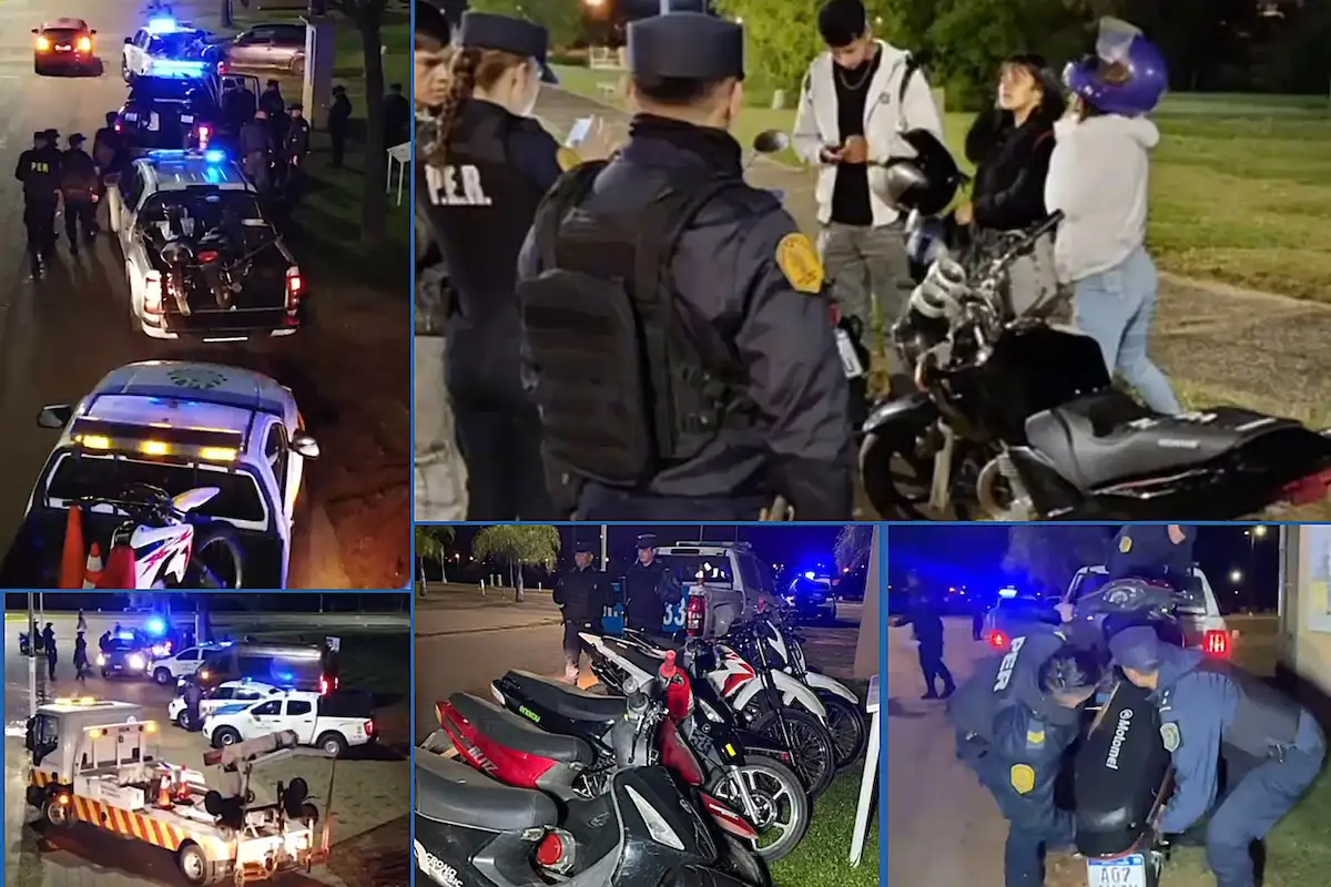 Operativo policial de control vehicular en la Costanera de Concordia