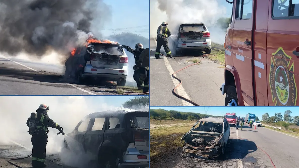 Incendio total de camioneta en Autovía 14 - diario el enfoque concordia