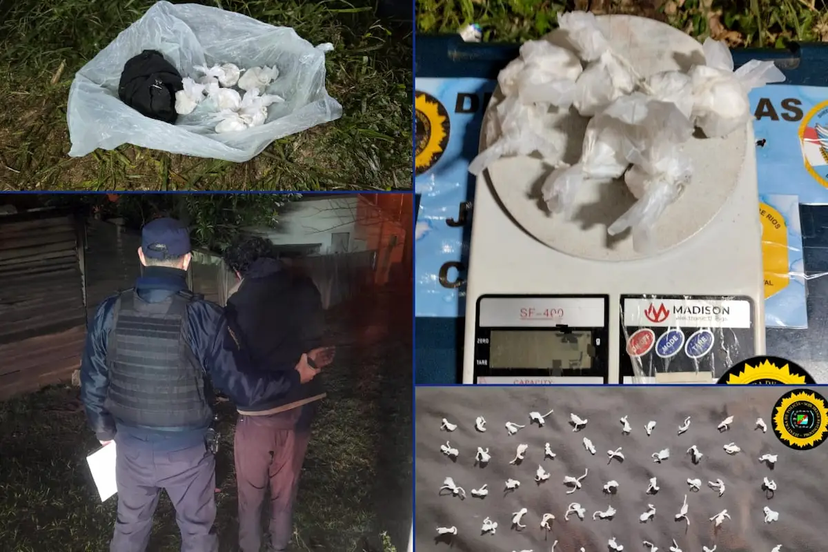 Secuestran 120 dosis de cocaína tras una persecución - Diario El Enfoque Concordia